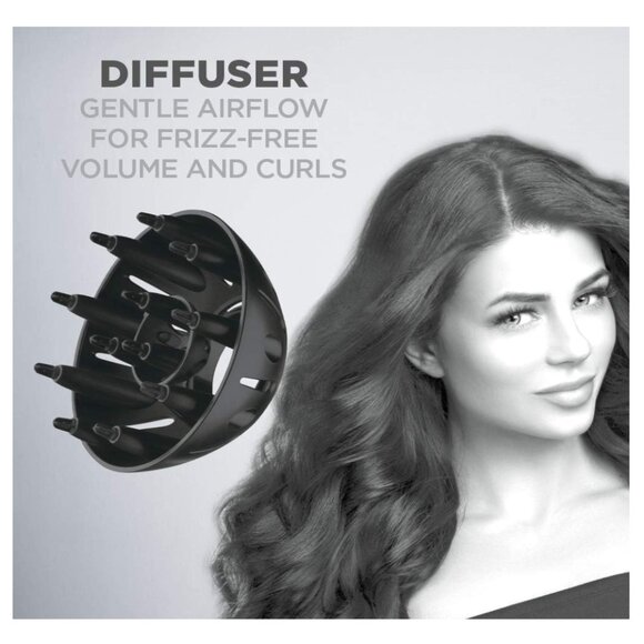 NEW!Conair 1875 Watt Turbo Hair Dryer, Blue-Black. New without Box - Picture 2 of 6